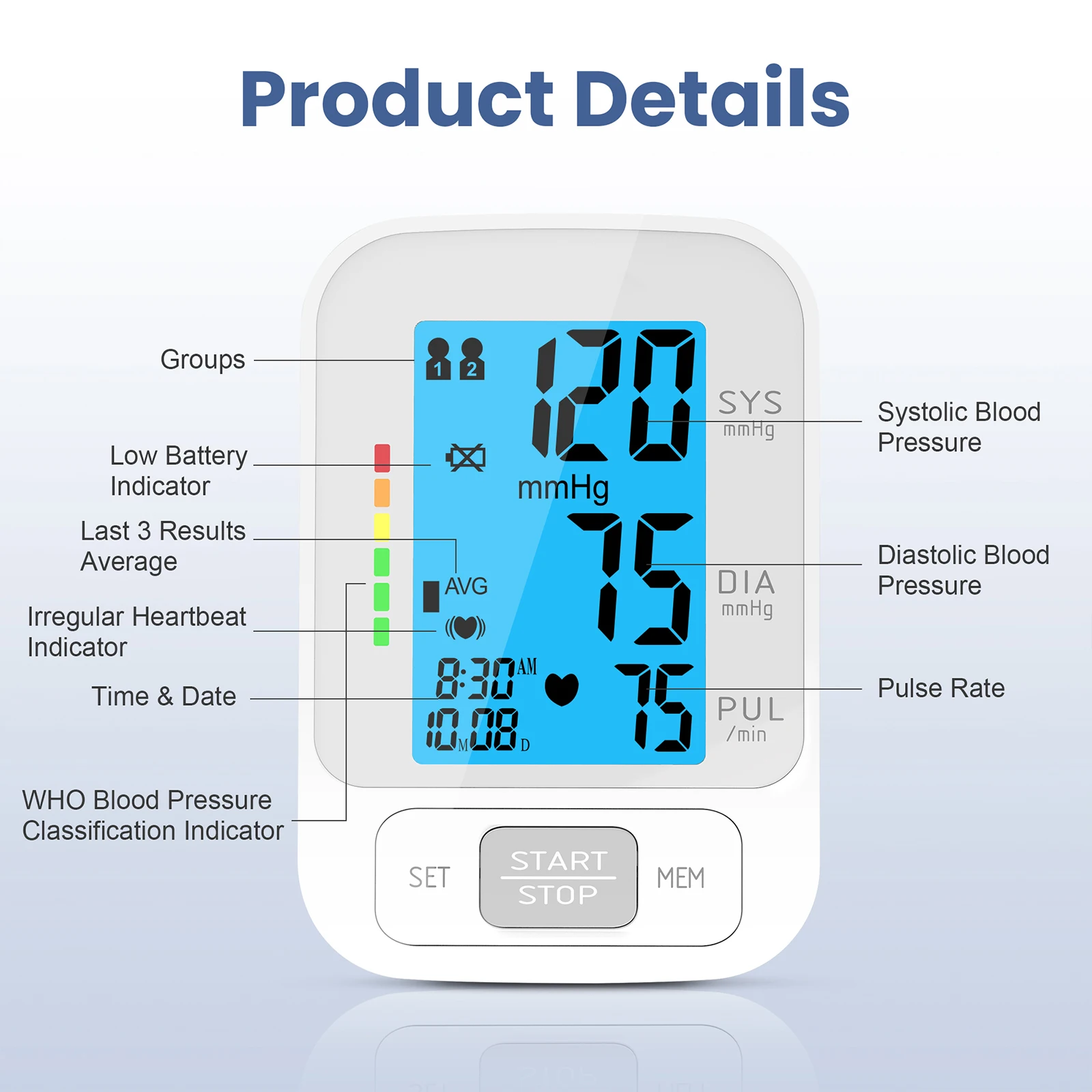 Автоматический монитор артериального давления на плечо BP цифровой
