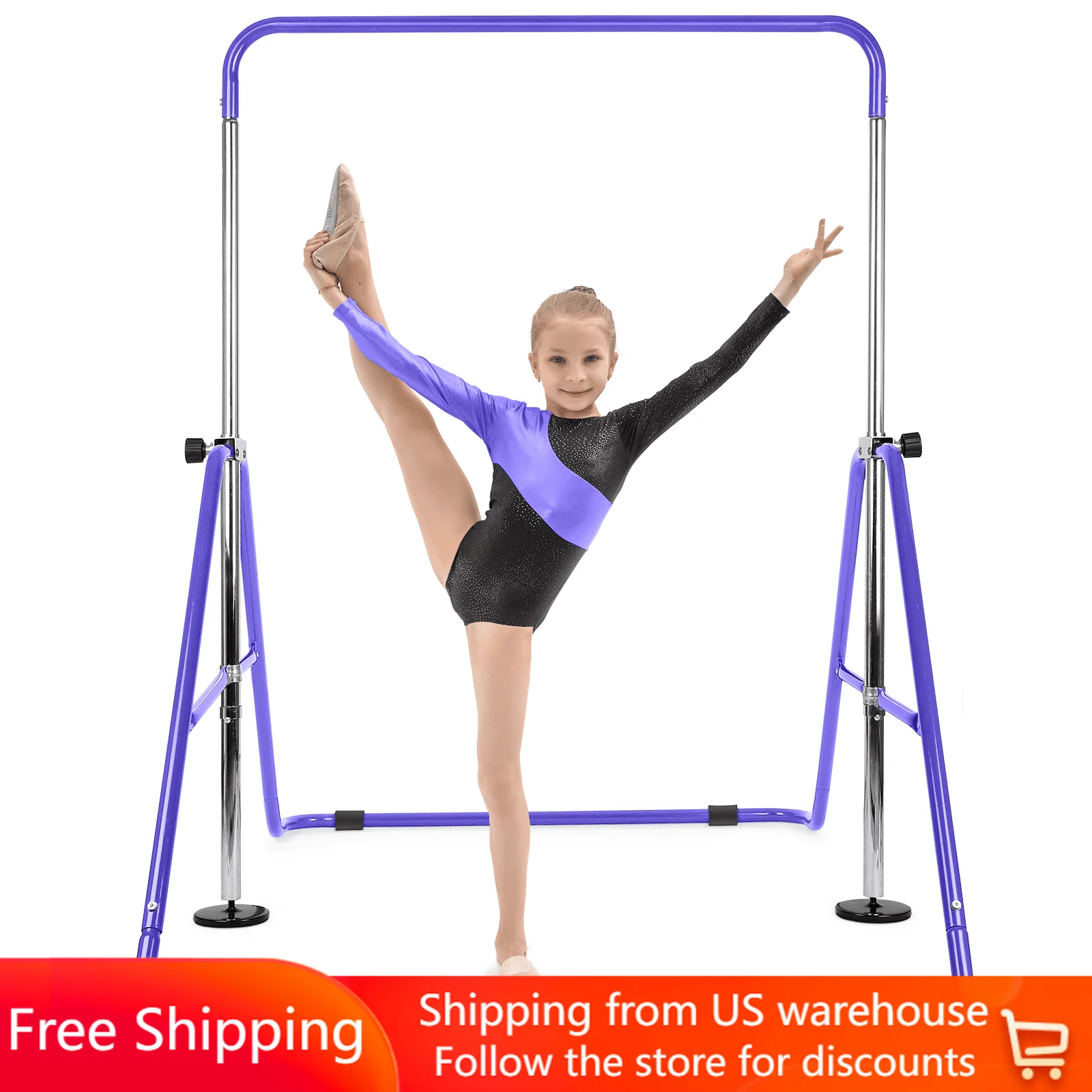 

Free shipping Expandable Gymnastics Bars,Adjustable Height Gymnastic Horizontal Bars,Junior Training Bar Children
