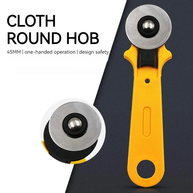 

45mm Patchwork Roller Wheel Round Knife Cloth Cutting Knife Leather Craft Circular Cut Rotary Cutter Blade DIY Sewing Tools