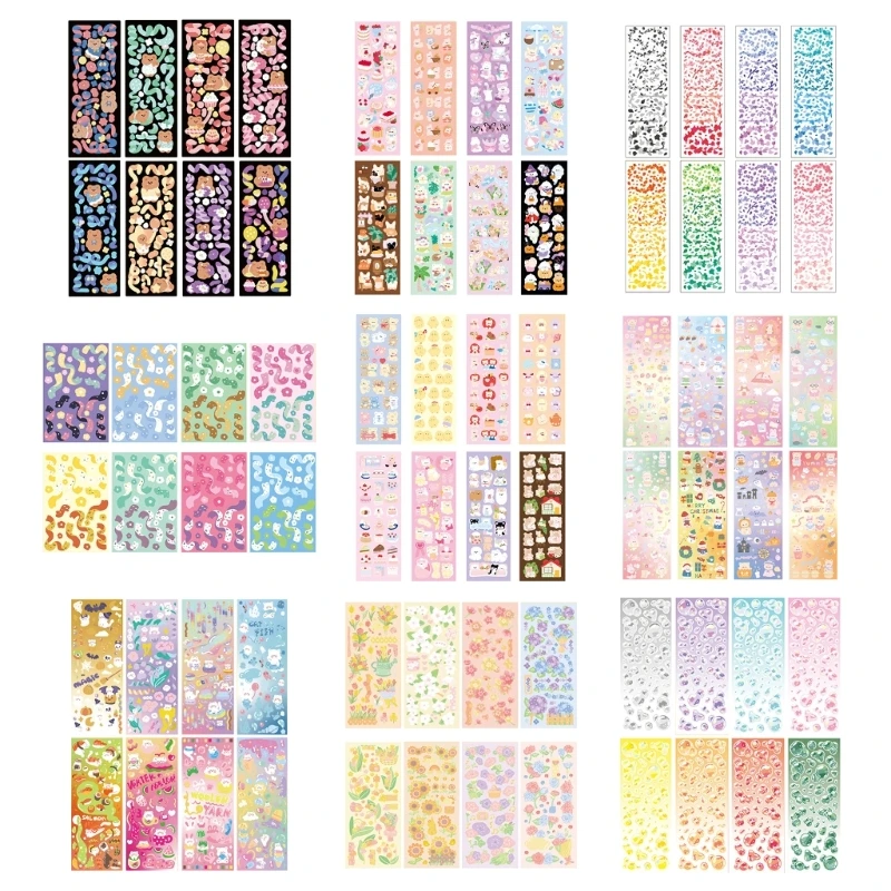 

Cute Kawaii-Anime Stickers Transparent PET Scrapbooking Stickers Waterproof Clear Decorative Stickers for DIY Crafts 3XUE