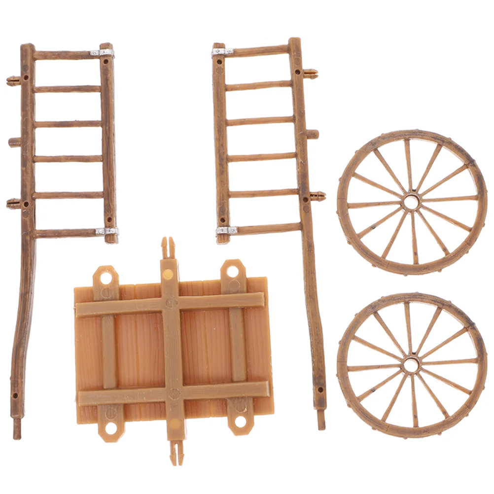 

Plastic Models Cart Model Mini Landscape Adornments Decors Toy 16X8.5CM Brown Abs Tiny Trolley Miniature Models Child