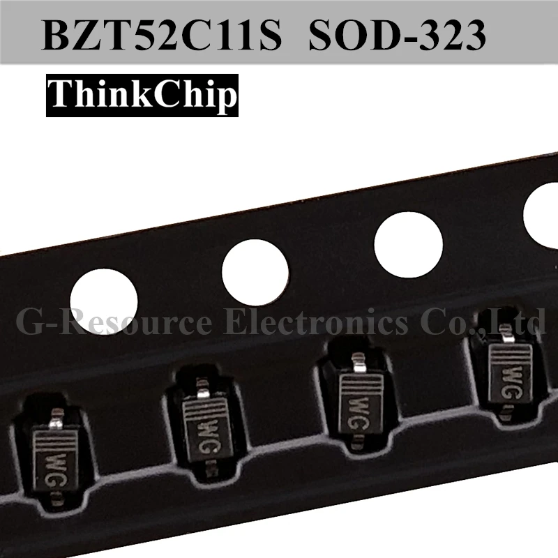 

(100 шт.) BZT52C11S SOD-323 SMD 0805 стабилизированный диод напряжения 11 в (маркировка WG)