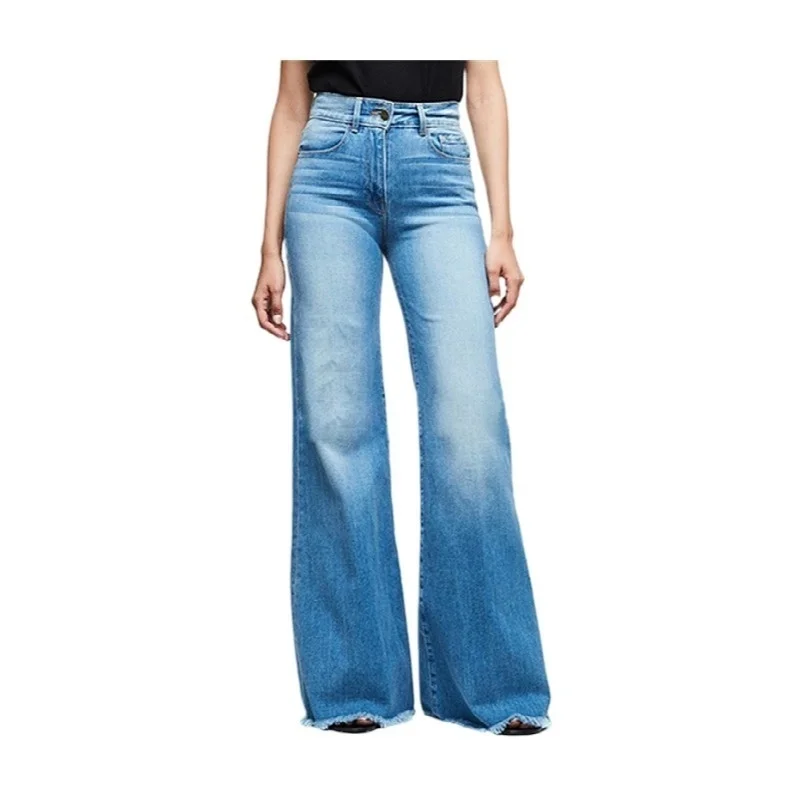 

Популярные женские джинсы 2023Hot, широкие джинсы с высокой талией, женские джинсы, Облегающие расклешенные джинсовые брюки, женская уличная одежда с кисточками