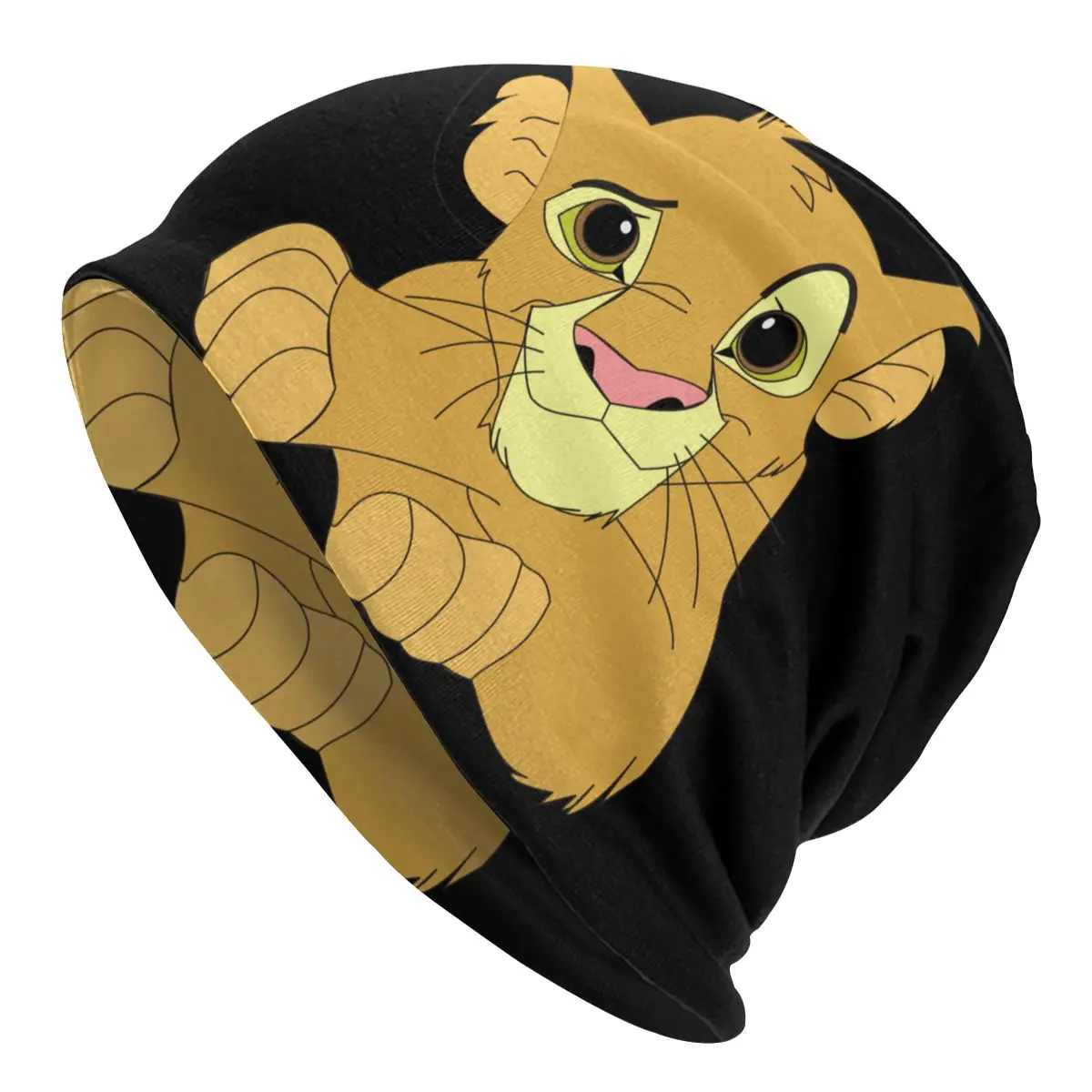 

Hip Hop The Lion King Simba Skullies Beanies Women Men Winter Warm Slouchy Beanie Hat Cartoon Movie Knitted Bonnet Cap for Ski