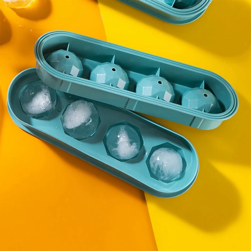 

4/13 Grid 3D New Round Balls Ice Molds Plastic Molds Ice Tray Home Bar Party Ice Hockey Holes Making Box Molds