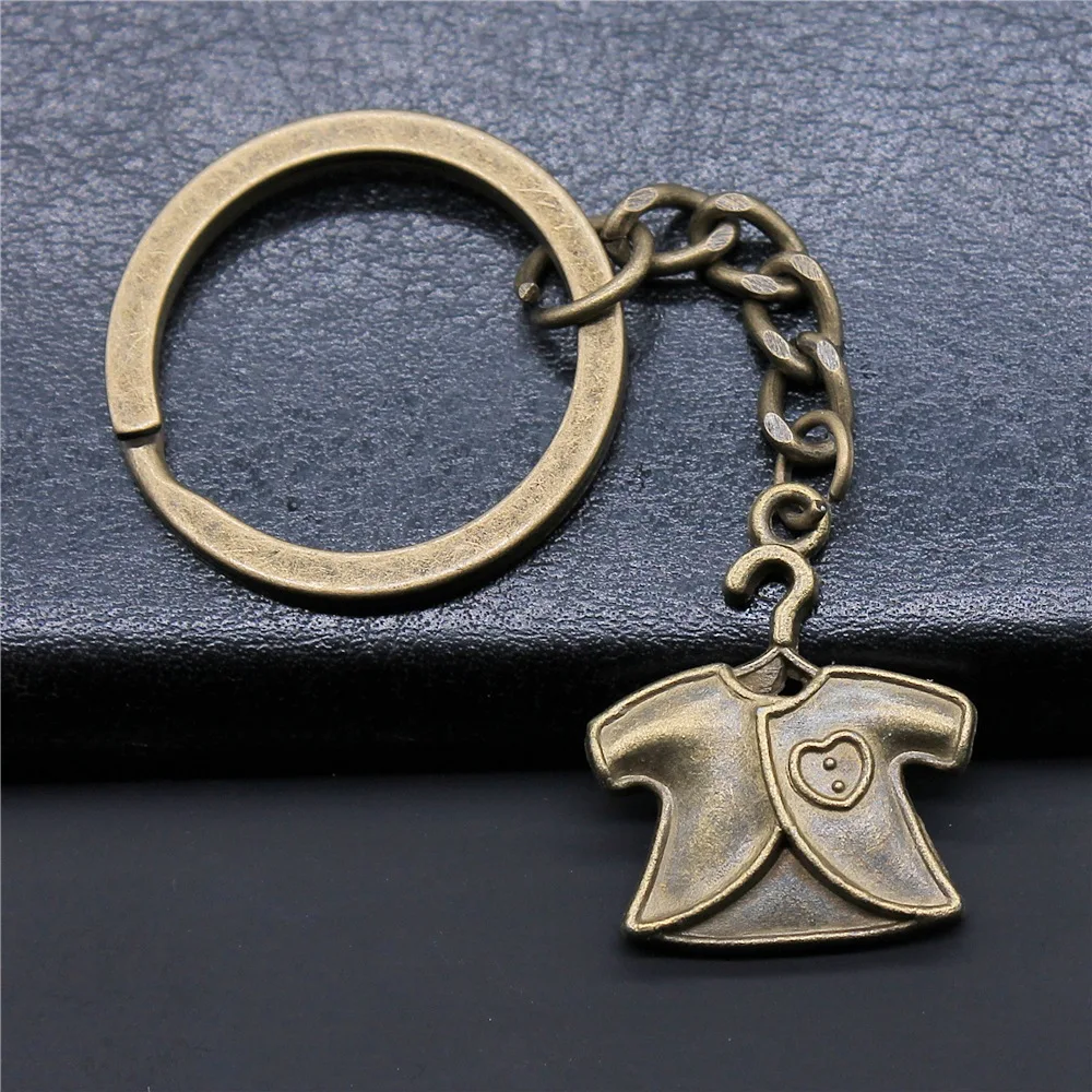 

New Fashion Men Keychain DIY Metal Holder Chain Vintage Antique Bronze Color 20mm Coat Pendant Gift