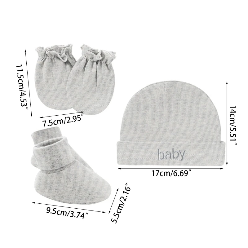 Baby Newborn Cotton Hat Gloves Foot 