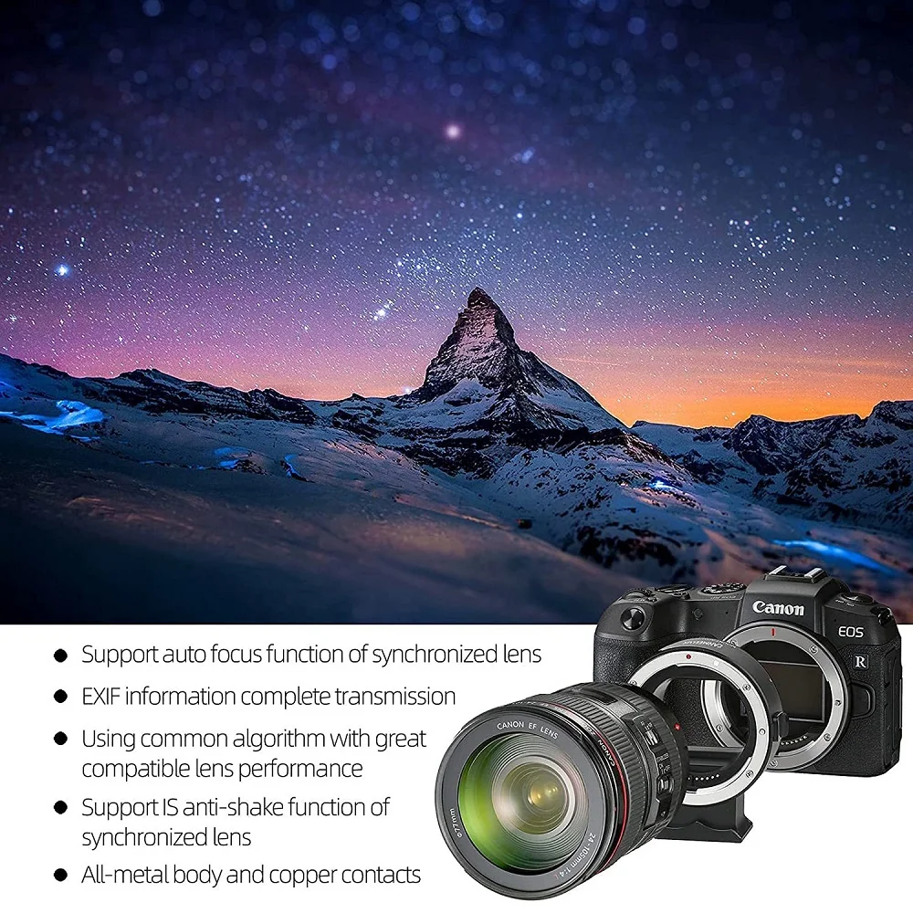 Фото Кольцо-переходник для объектива Mcoplus EF-EOS R с автофокусом для объектива Canon EF/EF-S на Canon RF EOS R RP R3 R5 R50 R6 R7 R8 R №3