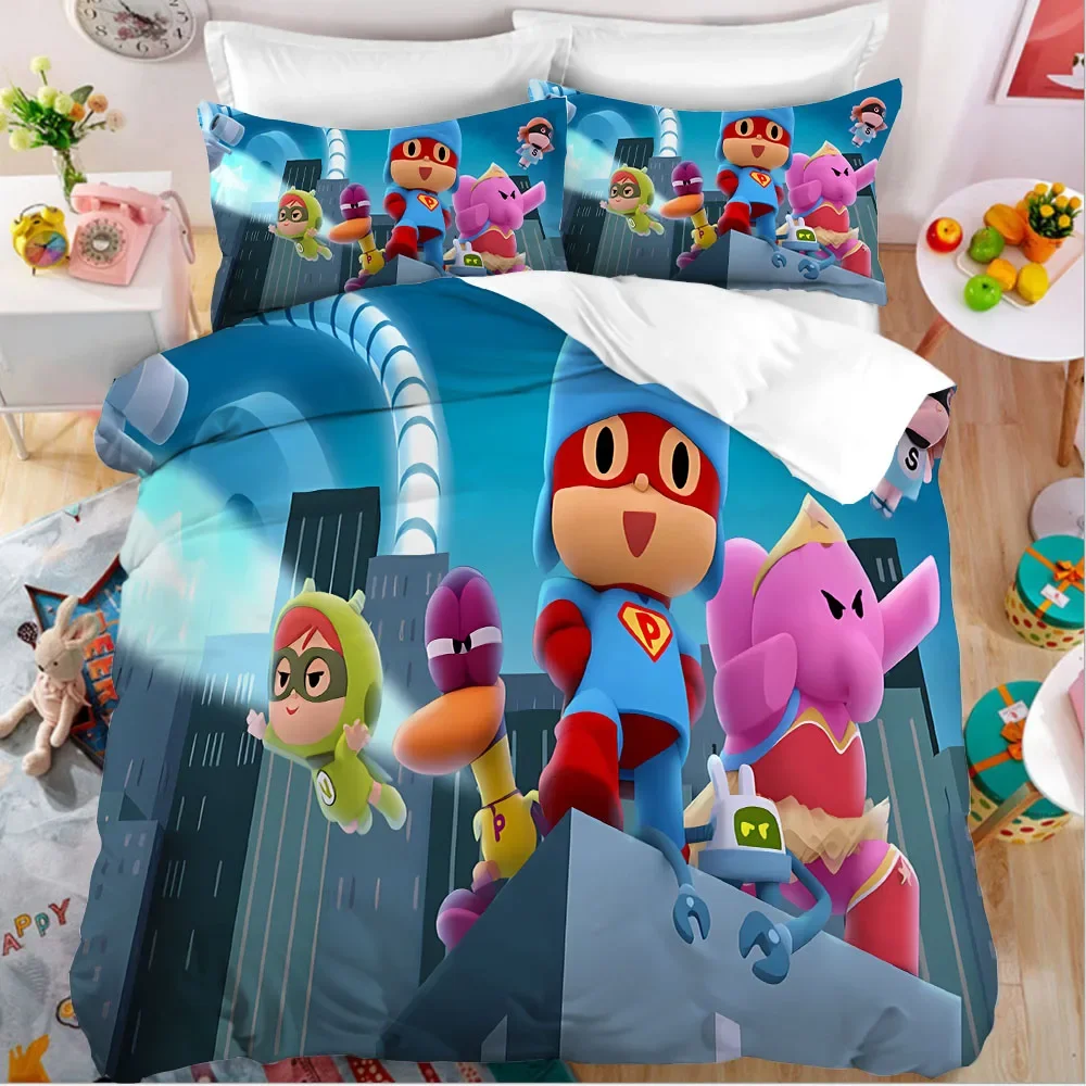 Pocoyos комплекты постельного белья пододеяльники наволочки мультфильм аниме