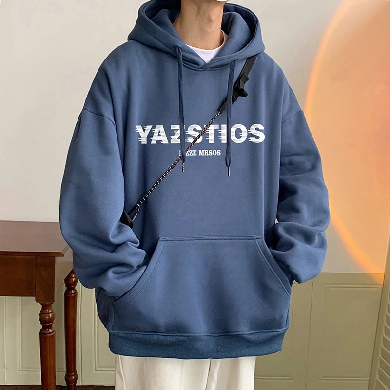 

2023 Casual New Men'S Classic Hip Hop Rock Print Hoodies Sweatshirts Streetwear Brand Black White