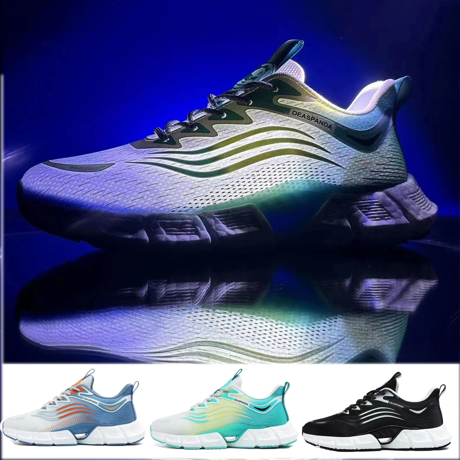 

Men's Sneakers Outdoor Tenis Running Sport Shoes Light Breathable Wearable Rubber Outsole Casual Lace-Up Trainers