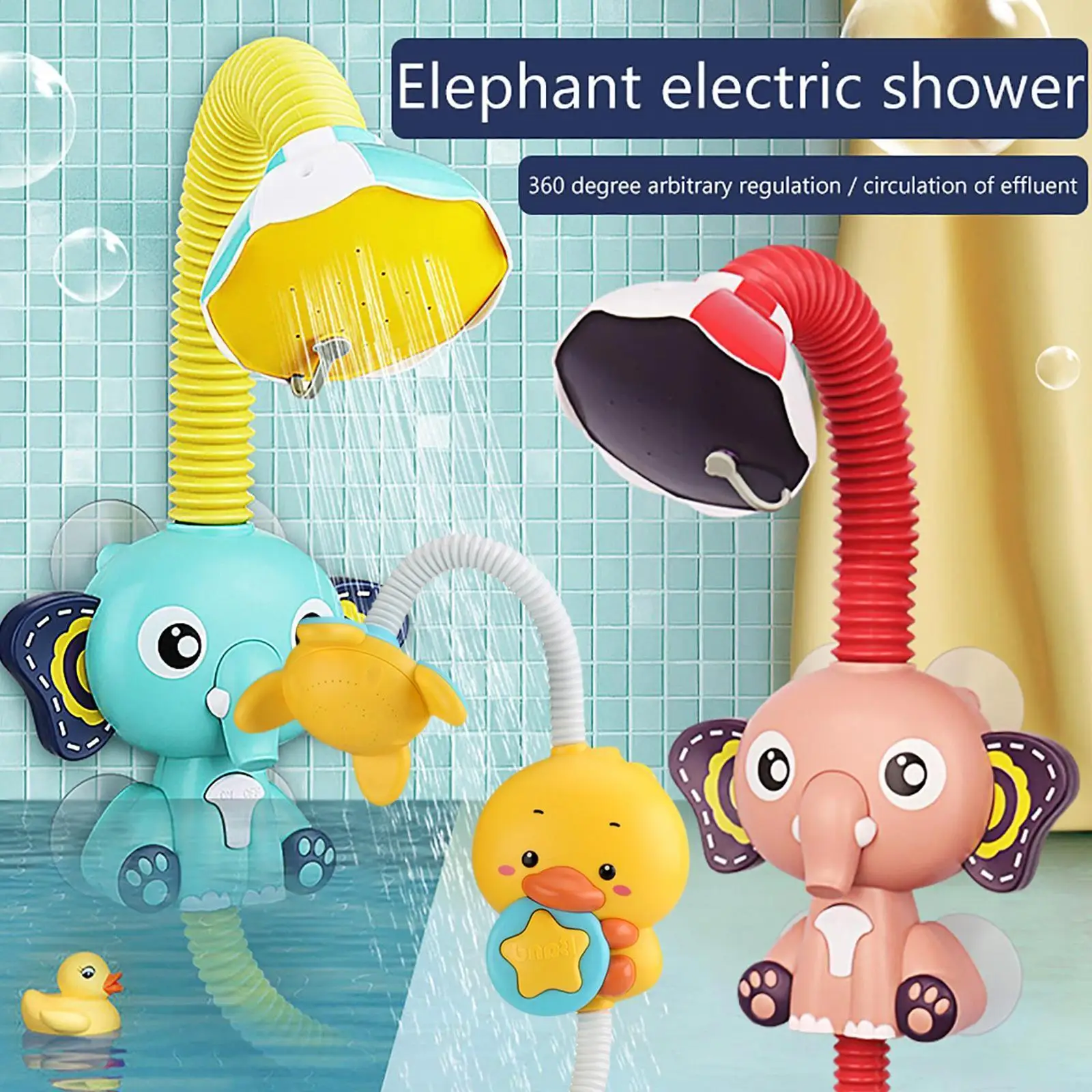 

New Bath Toys Baby Water Game Duck Model Faucet Shower Electric Water Spray Swimming Bathroom Baby Toys For Kids Gifts Whol Z7F5