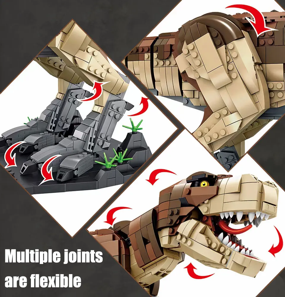 Фото MOC Technology Парк Юрского периода, индоминус Рекс, строительные блоки, модель дракона Mosasaur T-Rex №2