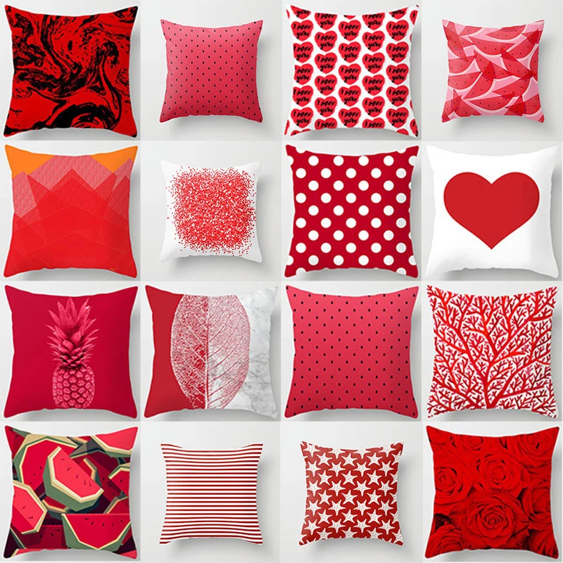

Valentine's Day Love Cushion Case 45x45cm Polyester Pillowcase Decorative Sofa Cushions Pillowcover Home Decor Throw Pillow