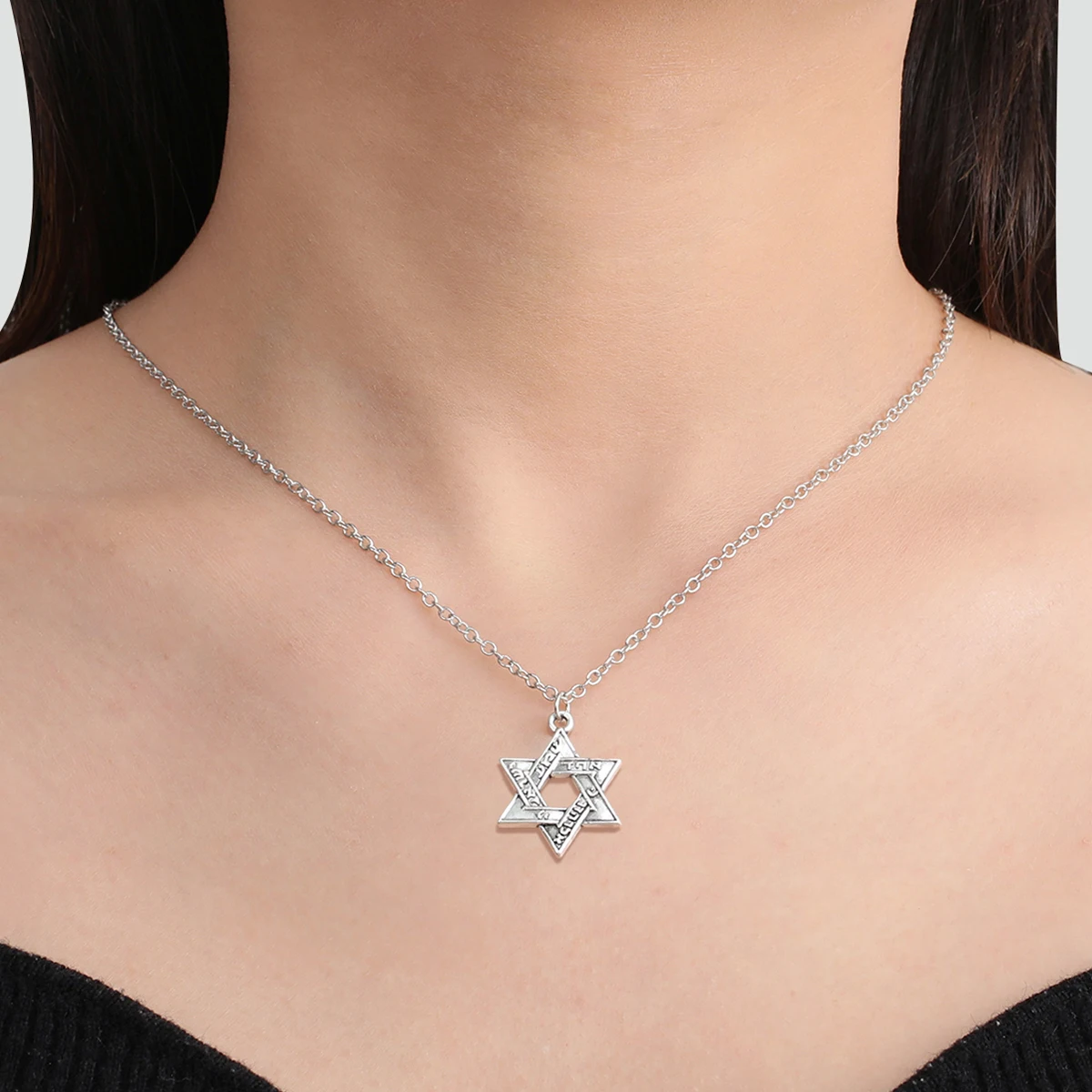 LIKGREAT Винтажное ожерелье с еврейскими буквами шестиконечное амулет ювелирный