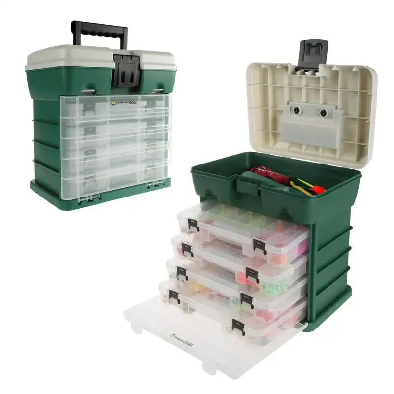 

4-Drawer Tackle Box Organizer for Fishing and Crafts, Green