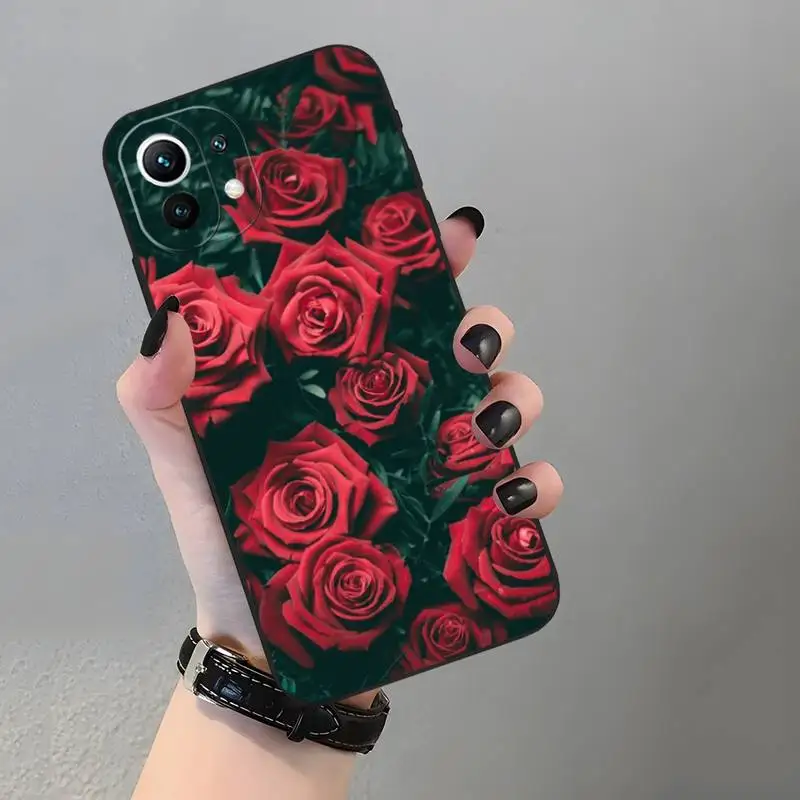 Чехол для телефона с красивыми красными розами Funda Xiaomi Redmi Note 11 11Pro 10 9 8 6 Pro 10T 9S 8T 7A K40