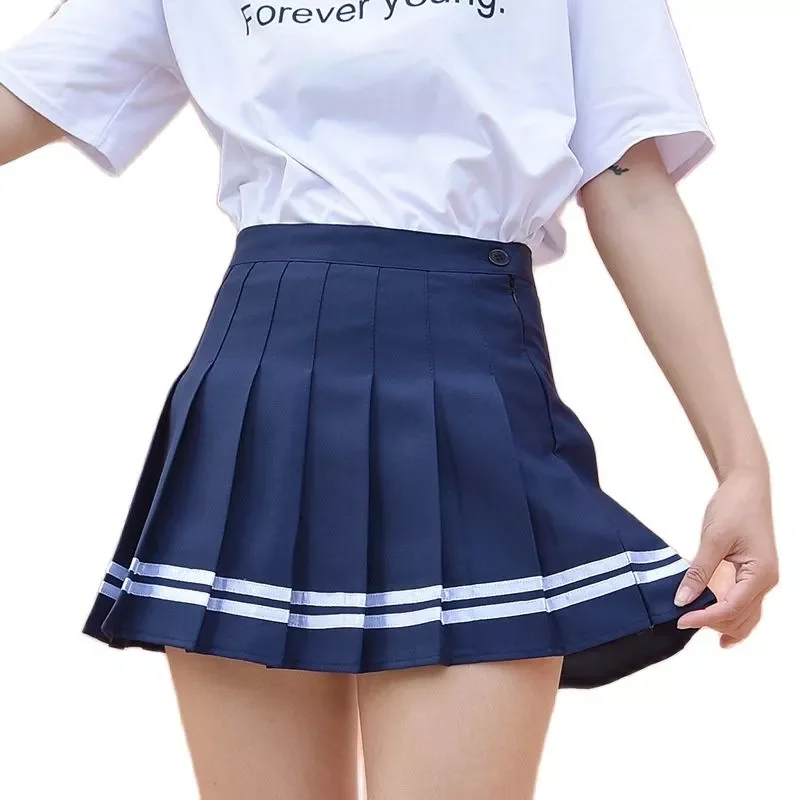 

4 Color New Summer Woman Pleated Skirt Preppy Style Women Skirts Harajuku Kawaii High Waist Skirts Dance Cosplay Skirt Mujers