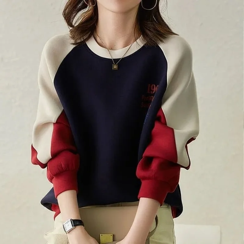 Vintage Autumn Shirt Streetwear Plain Sweatshirt Aesthetic Pullover Casual Spring Korean Fashion Women's Tops Clothes for Women
