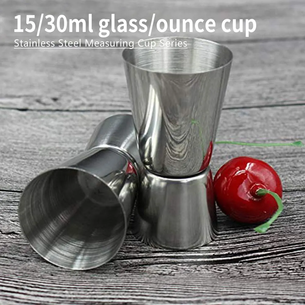 

15/30ml or 25/50ml Dual Shot Stainless Steel Measure Cup Cocktail Shaker Drink Spirit Measure Jigger Kitchen Bar Barware Tools