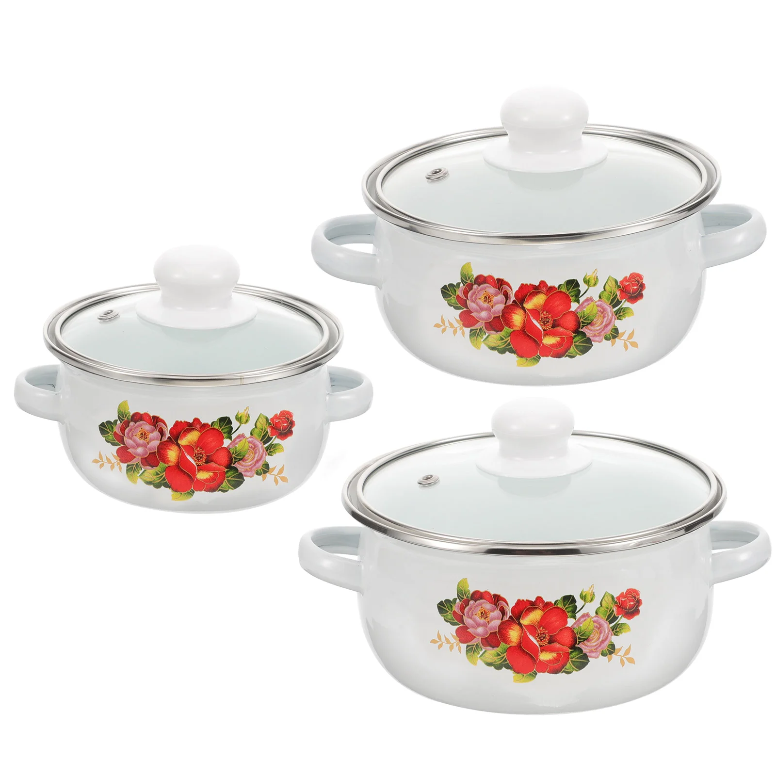 

3 Pcs Small Pan Enamel Pans Cooking Sauce Kitchen Sauce Pan Pasta Sauce Pans Nonstick Set Vintage