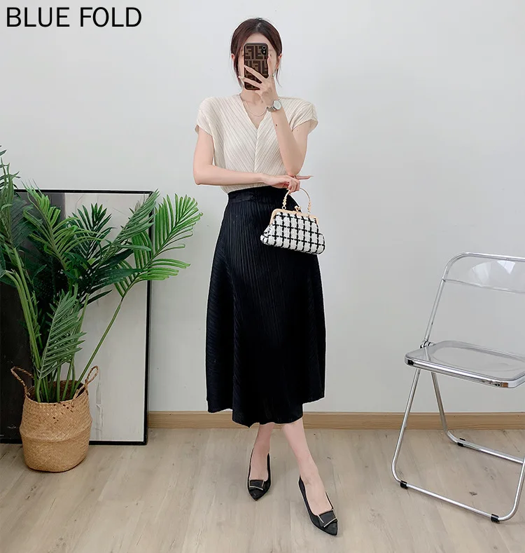 Женская Асимметричная плиссированная юбка с высокой талией Повседневная