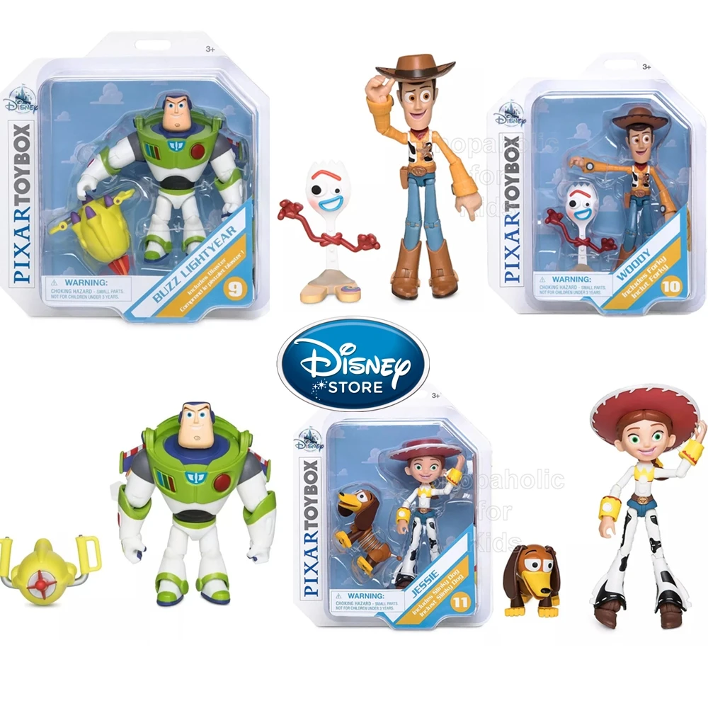 12 см Disney Pixar Toybox История игрушек Woody Forky Jessie Slinky Dog Базз Лайтер Фигурки