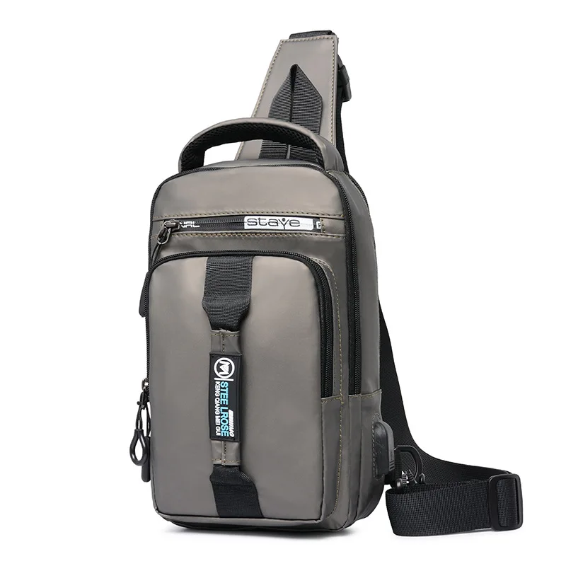 Multifunction Men Crossbody Bag Fashion USB Charge Chest Pack Sling Shoulder Bags Male Waterproof Short Trip Messenger Bag