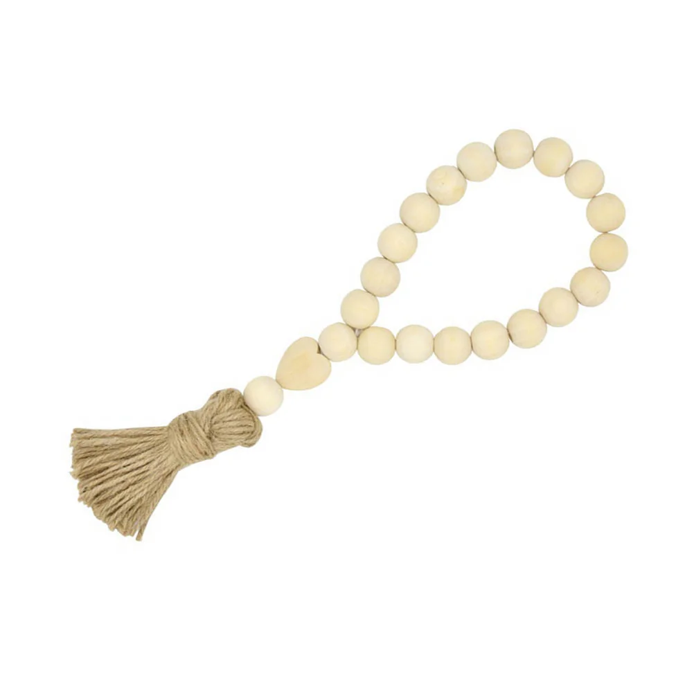 

Beads Bead Decor Garland Tassel Wooden Wood Farmhouse Wall Hanging Rustic Home String Christmas Prayer Tassels Countrydecorative