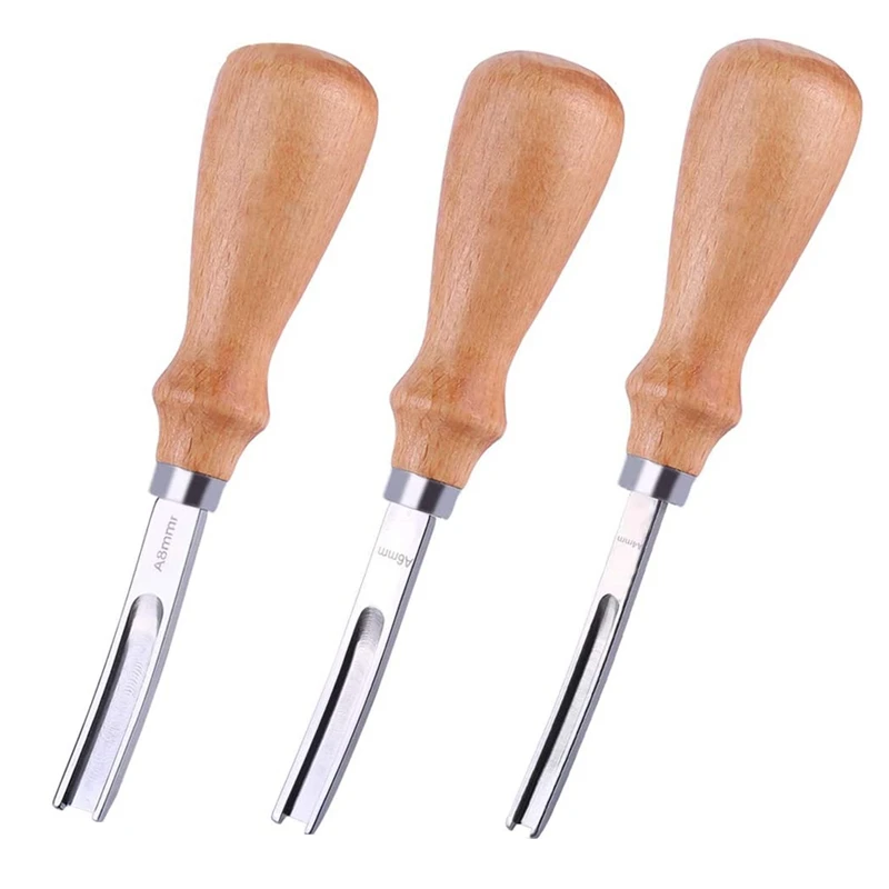 

3 Size Leather Edge Beveler Tool 4Mm 6Mm 8Mmedge Skiving Beveler DIY Beveler Trimming Leather Edge Press
