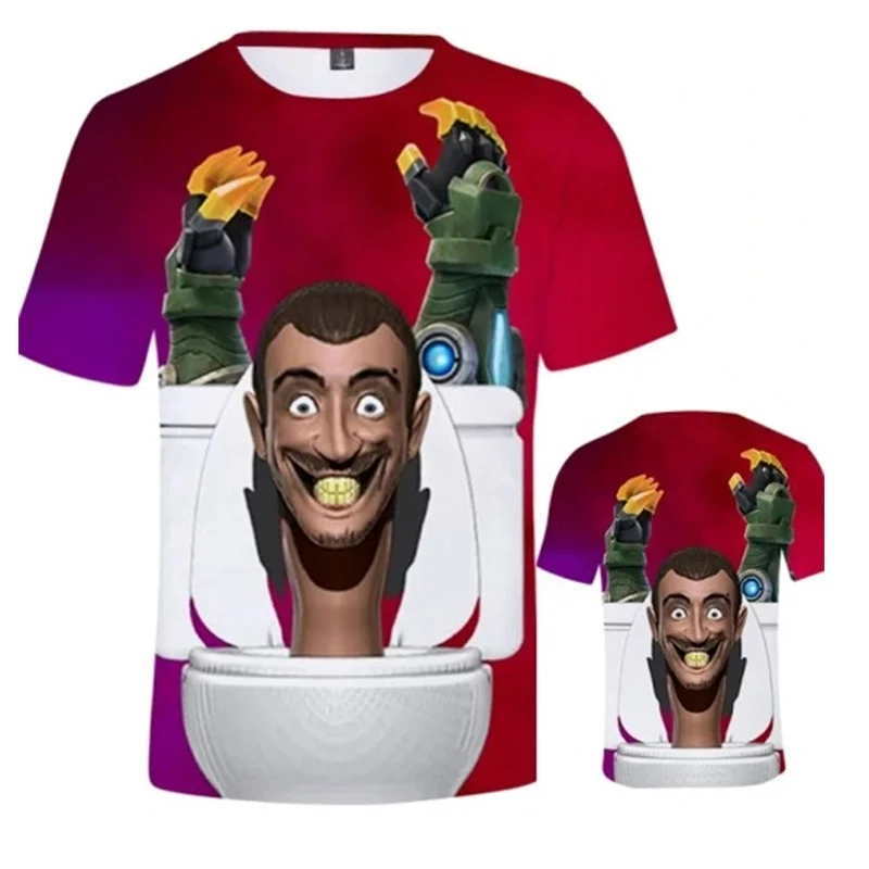 Футболка с 3D-принтом унитаза коротким рукавом