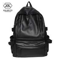 fashion travel bag solid color women backpack pu leather female shoulder bag large capacity school backpacks for girls