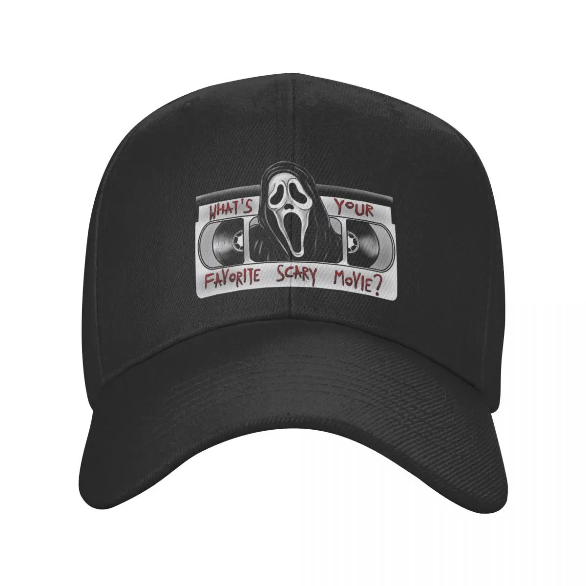 

What's Your Favorite Scary Movie Baseball Cap for Men Women Adjustable Halloween Scream Ghost Dad Hat Streetwear Snapback Caps