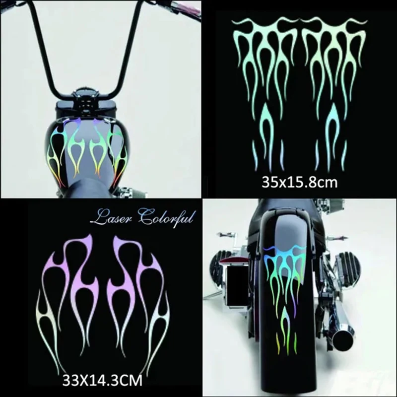 

Motorcycle Flame Sticker for Gas Tank & Fender Decals Vinyl Colorful Sticker