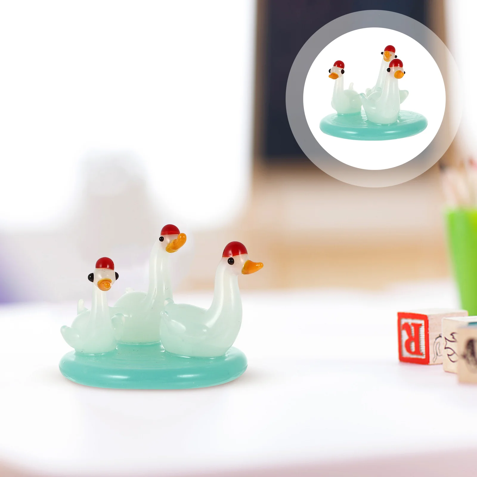 

Glass Craft Swan Decor Home Desktop Decor Little Swan Figurine Ornament