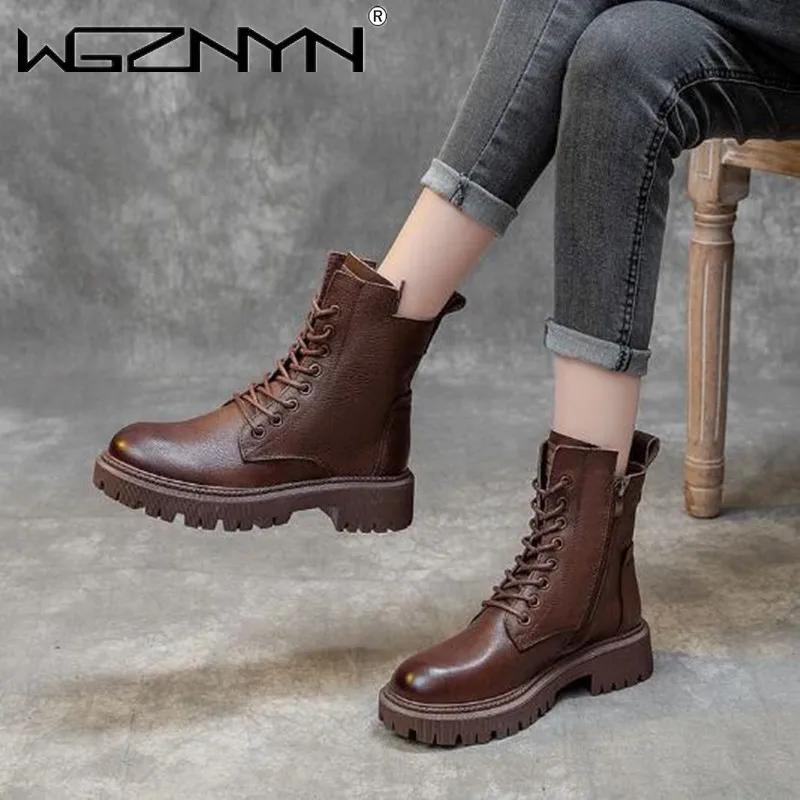 

Женские дизайнерские ботинки на платформе, однотонные повседневные ботинки на молнии, на массивном каблуке, Осень-зима