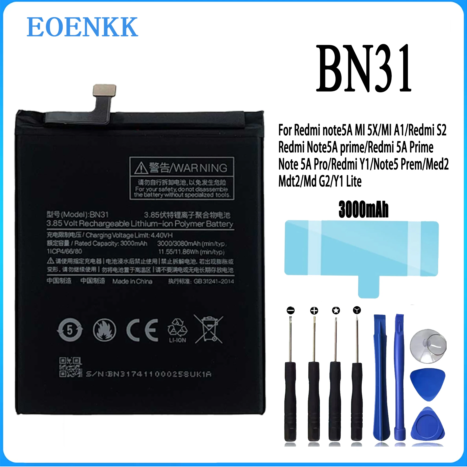 BN31 Battery For Xiaomi Mi 5X Mi5X Redmi Note 5A / Pro Mi A1 Redmi Y1 Lite S2 Original Capacity Mobile Phone Batteries Bateria