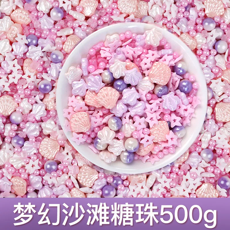 

500g Sprinkles edible Round ball/beach shells Gold/silver/white/color high quality Sugar needle Cake decoration Baking