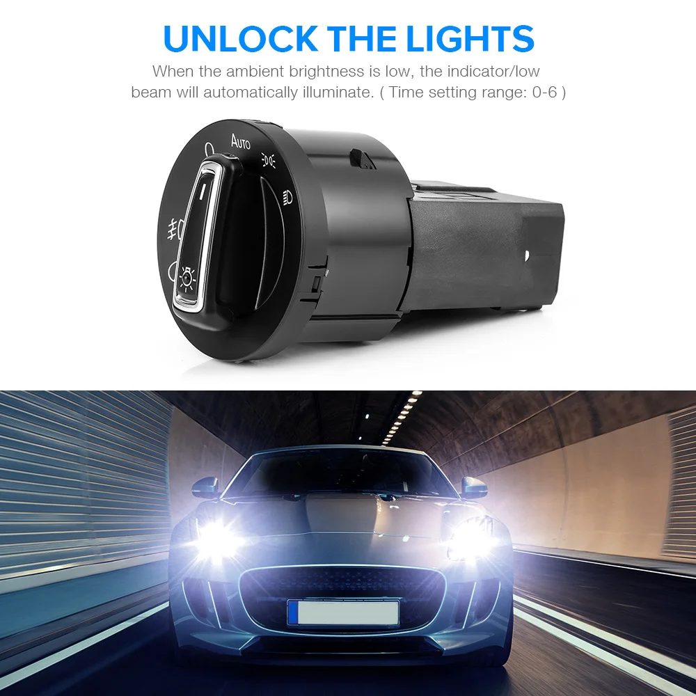 AUTO Headlight Head Lamp Switch 2021 New Light Sensor Upgrade Module For VW Golf Jetta MK5 6 Tiguan Touran Passat Polo Bora images - 6