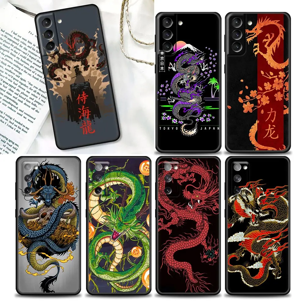 

Phone Case for Samsung Galaxy S7 S8 S9 S10e S21 S20 Fe Plus Ultra 5G Soft Silicone Cover LUXURY Fashion Dragon Pattern