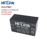 free shipping 5pcs hlk pm01 220v to 5v 0 6a 3w ac dc power supply module ce rohs