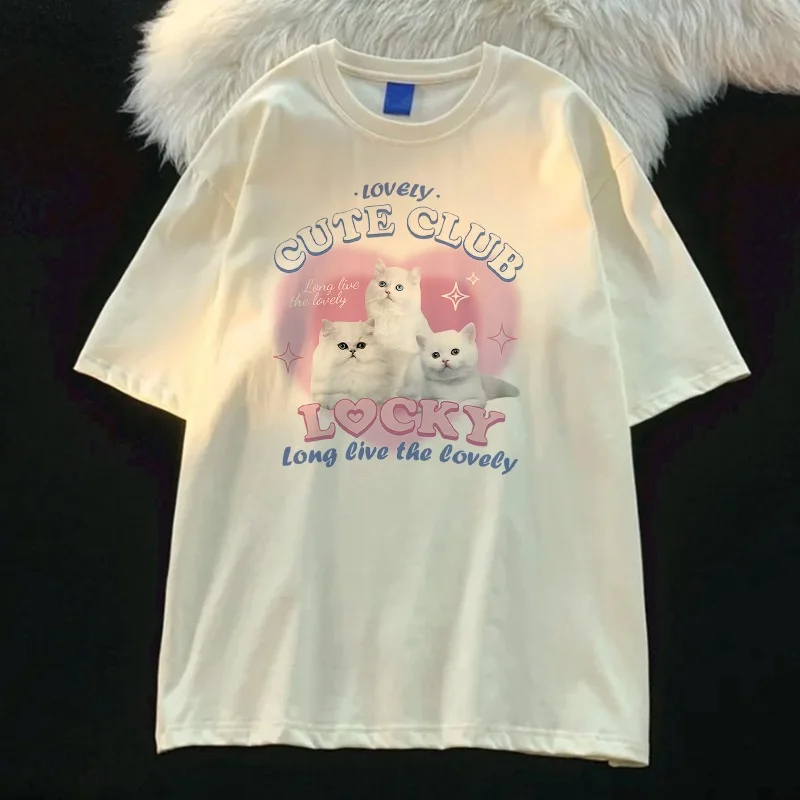 Футболка женская с коротким рукавом милая Повседневная рубашка в японском стиле