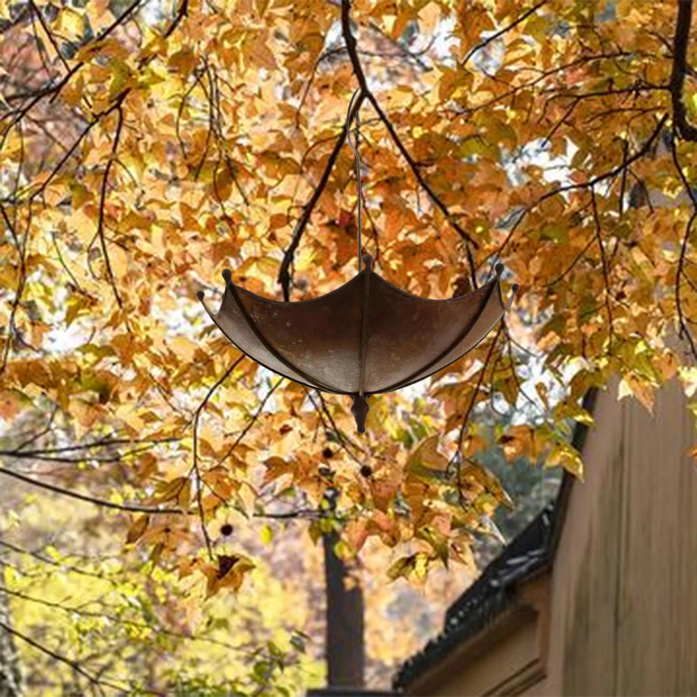 Зонт кормушка для птиц подвесной поднос воды ванна миска еды железное украшение