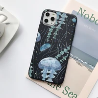 cute cartoon jellyfishes printed phone case for iphone 7 8 plus se 2020 12 13 mini 11 pro max x xr xs max soft silicone cover