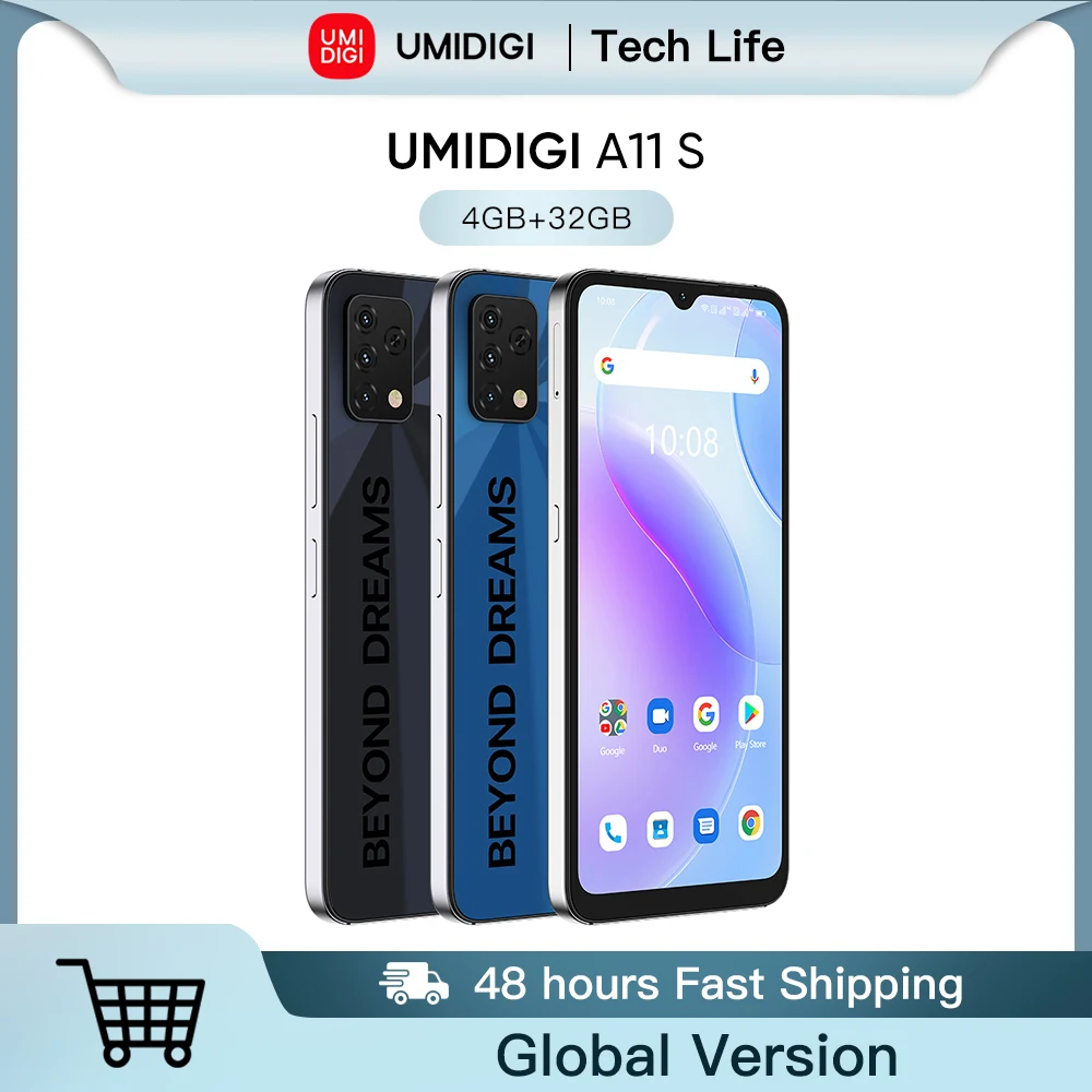 UMIDIGI A11S Global Version Smartphone 4GB 32GB 5150 mAh 16MP Triple Camera 6.53 HD+ Large Full Display Cellphone