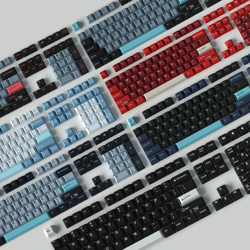 Фото Колпачки для клавиш GMK Cherry Profile Double Shot PBT Keycap для Cherry Mx Switch Механическая клавиатура Olivia Arctic Red Samurai Wob Shoko №1