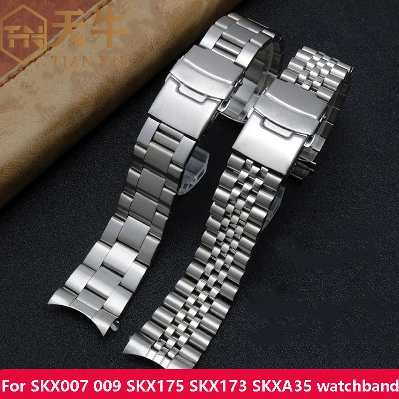 Ремешок из нержавеющей стали для Seiko No. 5 SKX007/009 SRP599 SSK003 изогнутый металлический