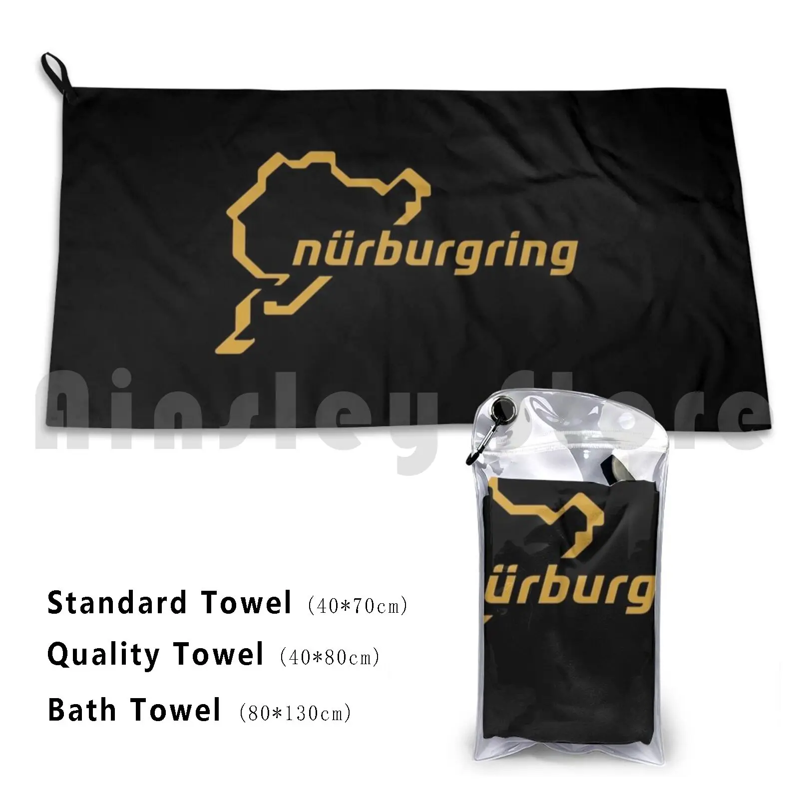 Bath Towel Nurburgring Green White Germany Carbon Track