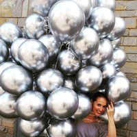 10pcs 12inch new metallic latex balloons thick pearly metal chrome alloy colors photograph wedding party decoration balloons