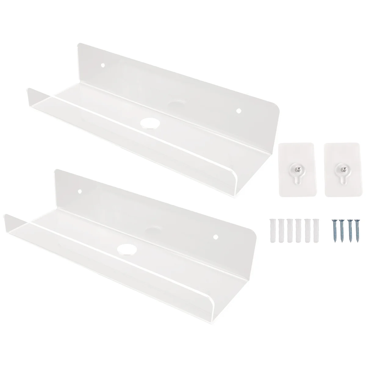 

Прозрачная акриловая настенная полка, 2 шт., настенные книжные полки для ванной, спальни, кухни